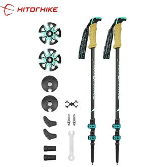 210 g/stk Carbon Fiber Externe Quick Lock Trekking Poles Nordic Wandelstok Wandelen Telescoop Stok Schieten Kruk Senderismo