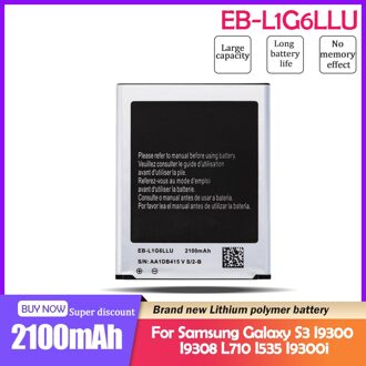 2100Mah Vervangende Telefoon Batterij Voor Samsung Galaxy S3 I9300 I9305 I9308 L710 I747 I535 I9300i T999 Lithium Batterij EB-L1G6LLU