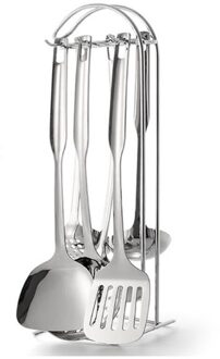 210213/Huishoudelijke Roestvrij Staal Keukengerei Delige Set/Spatel Set/Kookgerei Sets/Gehumaniseerd /Geborsteld gepolijst 7 stuk