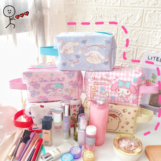 21cm Cute Sanrio Handbag Kuromi Bag Pudding Dog Little Twin Stars My Melody XO Storage Cartoon Cosmetic Bag Toys Gift for Girls