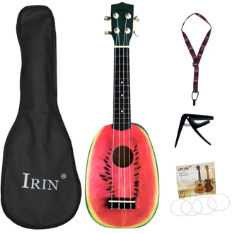 21in Basswood Ukulele Cute Watermelon Shape Beginners Concerts Ukuleles With Storage Bag Strape Strings Capo