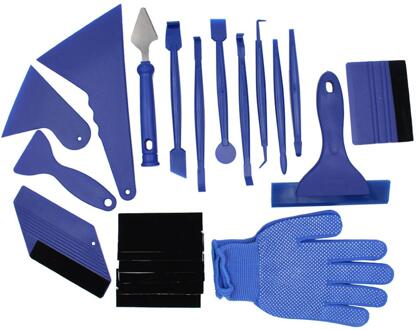 21Pc Auto Vinyl Wrap Gereedschap Koolstofvezel Film Wikkelen Cutter Tool Auto Window Tint Zuigmond Scheermes Schraper Sticker Auto accessoires BU