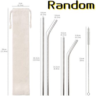 21Pcs 304 Rvs Rietje Herbruikbare Metalen Gebogen Rietjes Set Party Favor Bar Keuken Servies Sets Accessoires willekeurig