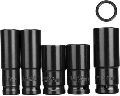 21V Elektrische Slagmoersleutel Borstelloze Wrench Impact Schroevendraaier Elektrische Boor Met 1 Batterij En 1 Wisselaar Power Tool Voor thuis 5 Sleeve