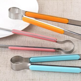 22.5 CM Rvs Keuken Tang BBQ Tang Barbecue Voedsel Clip Koken Ijs Tang Vlees Salade Toast Tang Keuken gereedschap geel