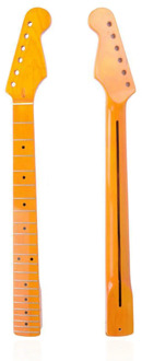 22 Frets Guitar Neck Maple Wood Replacement Maple Neck Fingerboard Fit for Strat ST Stratocaster with Back Midline
