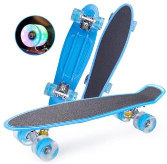22 Inch Cruiser Board Kids Skateboard Met Led Light Up Wielen Perfect Voor Kinderen Tieners Volwassenen blauw