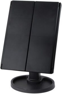 22 LED Light Touch Screen Make-Up Spiegel 1X/2X/3X/10X Vergrootglas 3 Opklapbare Compact spiegel Flexibele Cosmetica Spiegels zwart 22 Lights reeks A