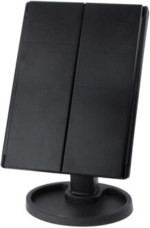 22 LED Light Touch Screen Make-Up Spiegel 1X/2X/3X/10X Vergrootglas 3 Opklapbare Compact spiegel Flexibele Cosmetica Spiegels zwart 22 Lights reeks C