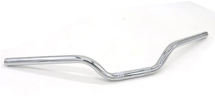 22 MM Universele Motorfiets Refit Stuur Retro Zwart Bewerkt Handvat Bars voor Motorbike Klassieke Scooter Stuur Motor Bar 22mm zilver