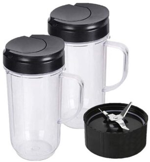 22 Oz (Ongeveer 650.6 Ml) tall Cup Met Flip-Top Deksel En Cross Blade Vervanging Voor Magic 250W MB1001 Blender