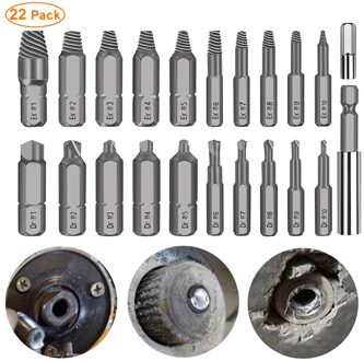 22 Pc Tapeinduithalerset Voor Gebroken Schroef Universele Hss Gebroken Bout Set Met Magnetische Uitbreiding Bithouder & Socket adapter