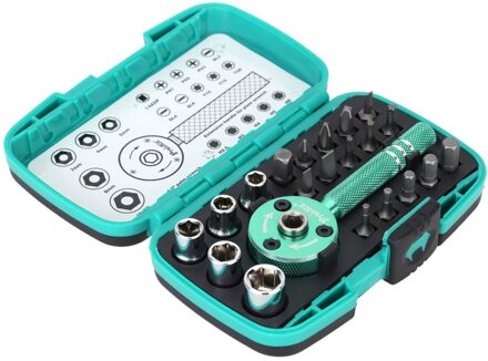 22 pcs Multi-functionele Palm Ratelsleutel Bit Driver Socket Set Schroevendraaier Kit Repair Tool voor elektrische/industriële ect