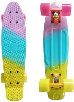 22 "Skate Board Mini Cruiser Skateboard Plastic 6" Breed Multicolor Longboard Retro Banaan Fishboard Straat Outdoor Sport # g3