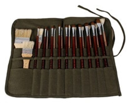22 Slots Canvas Roll Up Opbergtas Houder Pouch Art Potlood Schrijven Borstel Case Voor Olie Penselen Kwast Beginners kids Kunstenaar