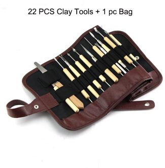 22 stks Arts Crafts Clay Sculpting Gereedschap Set Aardewerk & Keramiek Houten Handvat Boetseerklei Gereedschap Met Zak