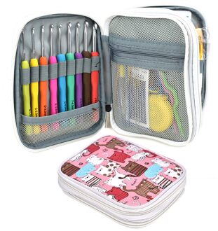 22 Stks/set Rvs Haaknaalden Garen Breien Naalden 2-8 Mm Naaien Gereedschap Met Case Naaien Tool Sets gebruikt Met Fiber Arts