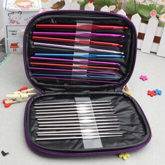 22 Stuks Haaknaalden Set 2-8Mm Multi Color Garen Breinaalden Kits Thuis Diy Craft Weave Gadgets naaien Tool Met Storage Case