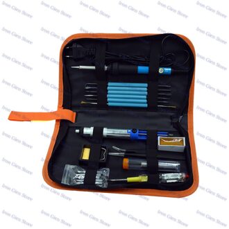 220/110V 60W Eu/Ons/Cn Plug Elektrische Soldeerbout Kits Verstelbare Temperatuur Lassen Reparatie hulpgereedschappen Met 5 Tips Stand EU Solder Iron reeks