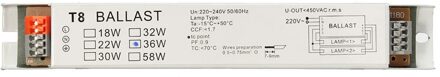 220-240 V AC 2x36 W Breed Voltage T8 Elektronische Ballast Tl Lamp Voorschakelapparaten