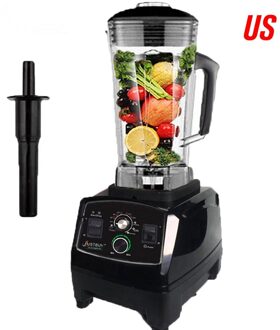2200W Thuis Professionele Smoothies Power Blender Voedsel Mixer Juicer Voedsel Fruit Processor Smoothie Maker Koken Machine zwart / ons aansluiten