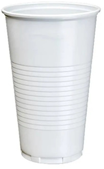 220cc white plastic cups, 100 pcs