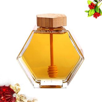 220Ml Afdichting Glas Honing Pot Milieuvriendelijk Clear Jampot Met Dipper Voor Home Kitchen Gebruik afbeelding 1 1