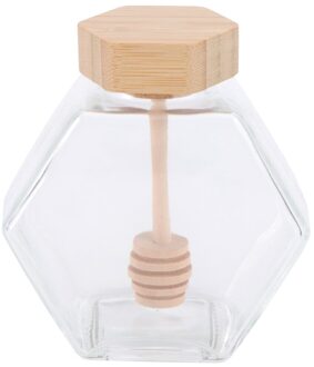 220Ml Afdichting Glas Honing Pot Milieuvriendelijk Clear Jampot Met Dipper Voor Home Kitchen Gebruik afbeelding 1
