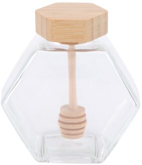 220Ml Afdichting Glas Honing Pot Milieuvriendelijk Clear Jampot Met Dipper Voor Home Kitchen Gebruik afbeelding 1