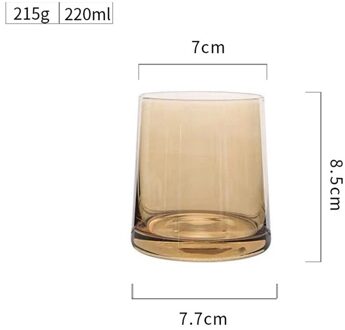220Ml Japanse Stijl Water Glas Kleurrijke Huishoudelijke Whiskey Glas Dikke Bodem Ion Plated Water Sap Glas Creatieve Glas amber