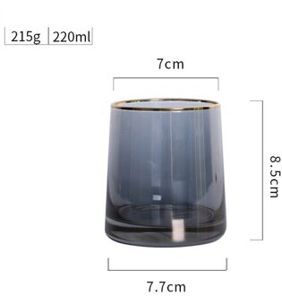 220Ml Japanse Stijl Water Glas Kleurrijke Huishoudelijke Whiskey Glas Dikke Bodem Ion Plated Water Sap Glas Creatieve Glas grijs Phnom Penh