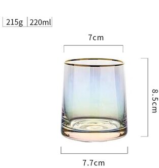 220Ml Japanse Stijl Water Glas Kleurrijke Huishoudelijke Whiskey Glas Dikke Bodem Ion Plated Water Sap Glas Creatieve Glas kleurrijk Phnom Penh