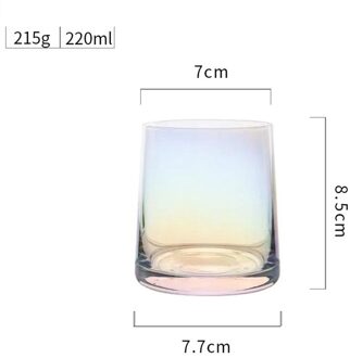 220Ml Japanse Stijl Water Glas Kleurrijke Huishoudelijke Whiskey Glas Dikke Bodem Ion Plated Water Sap Glas Creatieve Glas