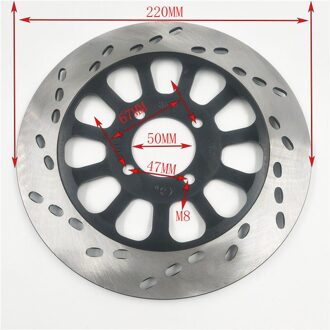 220Mm 4 Gaten Motorfiets Concave Remschijf Voor Pitbike Atv Utv