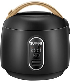 220V 1.6L Mini Huishoudelijke Elektrische Rijstkoker Non-stick Multi Voedsel Fornuis Eenvoudige Bediening Draagbare Stoomboot Voor Soep pap zwart / EU