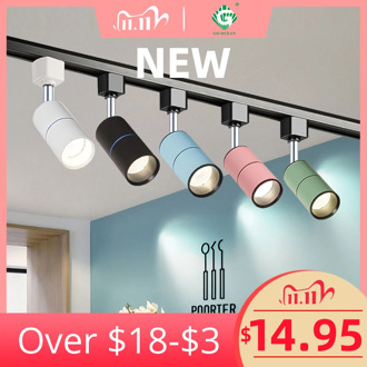 220V 230V Led Track Light COB Aluminum 7W 12W Spot Lighting Clothing Store Home Fixture Modern Rail Lights 2 Wire 1 Phase