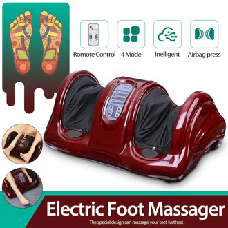 220V 4 Modes Electric Heating Foot Body Leg Massager Shiatsu Kneading Roller Vibrator Machine With Remote Control Pain Relief