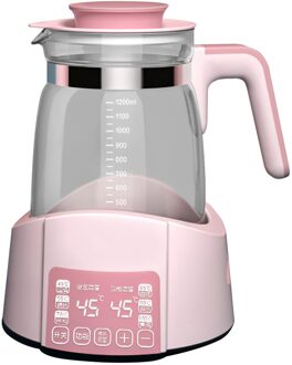220V Constante Warmte Multifunctionele Fluitketel Elektrische Fles Babyverzorging Melk En Water Warmer 1.2L Glas Ketel roze