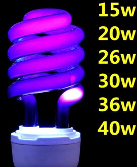 220V E27 15-40W UV Lamp UV Ultraviolet Fluorescerende CFL Gloeilamp Spiraal Enegy Besparing Zwart licht Violet Lampen Verlichting 26w