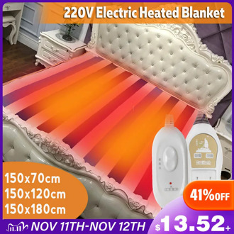 220V Electric Heated Blanket Thicker Double Body Warmer Bed Mattress Heating Mat Thermostat Electric Heating Blanket Heater Pad