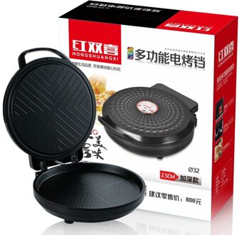 220V Elektrische Bakpan Dubbelzijdig Verwarming Type Ophanging Crêpe Maker Koekenpan Pannenkoek Bakken Machine Pie Pizza Bakplaat zwart / Au