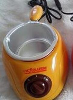220V Elektrische Chocolade Pot Fontein Hotpot Chocolade Melt Pot Machine 1 Pot Of 2 Potten Party Tools geel een Pot