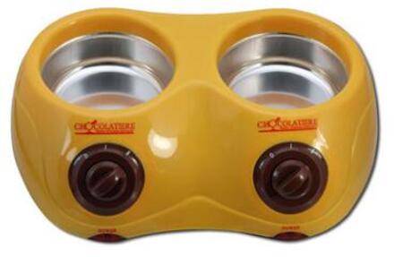 220V Elektrische Chocolade Pot Fontein Hotpot Chocolade Melt Pot Machine 1 Pot Of 2 Potten Party Tools geel Two Pots