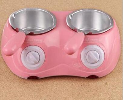 220V Elektrische Chocolade Pot Fontein Hotpot Chocolade Melt Pot Machine 1 Pot Of 2 Potten Party Tools roze Two Pots