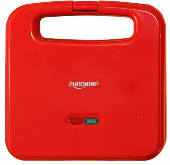 220V Elektrische Sandwich Maker Dubbele Plaat Broodrooster Bakken Multifunctionele Ontbijt Machine Takoyaki Huishoudelijke Sandwichera 650W rood / EU