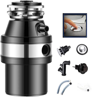 220V Household Food Garbage Disposal Food Residue Crusher Sewer Rubbish Disposal Crusher Grinder Kitchen Sink Appliance