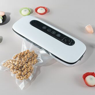220V Huishoudelijke Vacuüm Verpakkingsmachine Vacuüm Sealer Voor Voedsel Opslag Voedsel Verpakker Vacuümzak Voor Keuken Vacuüm Verpakking 10 tassen wit