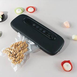 220V Huishoudelijke Vacuüm Verpakkingsmachine Vacuüm Sealer Voor Voedsel Opslag Voedsel Verpakker Vacuümzak Voor Keuken Vacuüm Verpakking 10 tassen zwart
