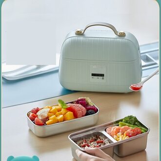 220V Mini Draagbare Elektrische Verwarming Doos Intelligente Huishoudelijke 2 Lagen Elektrische Rijstkoker Voor Travel Office School UK