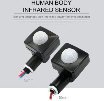 220V Mini Human Body Infrared Sensor Ultra-thin Infrared Body Sensor Switch LED Flood Light PIR Motion Sensor Adjustable 1PC